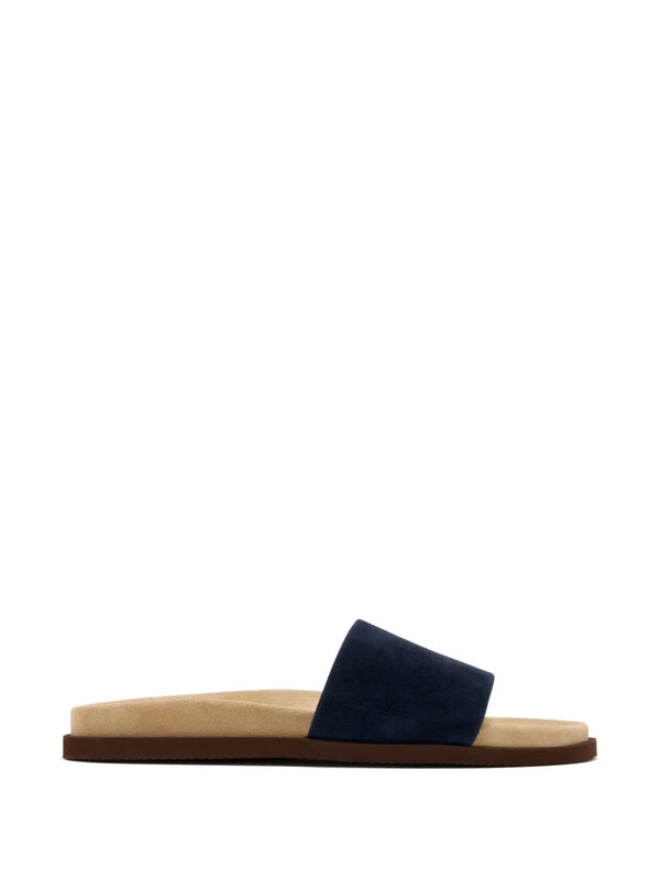 Brunello Cucinelli Suede Slip-On Sandals