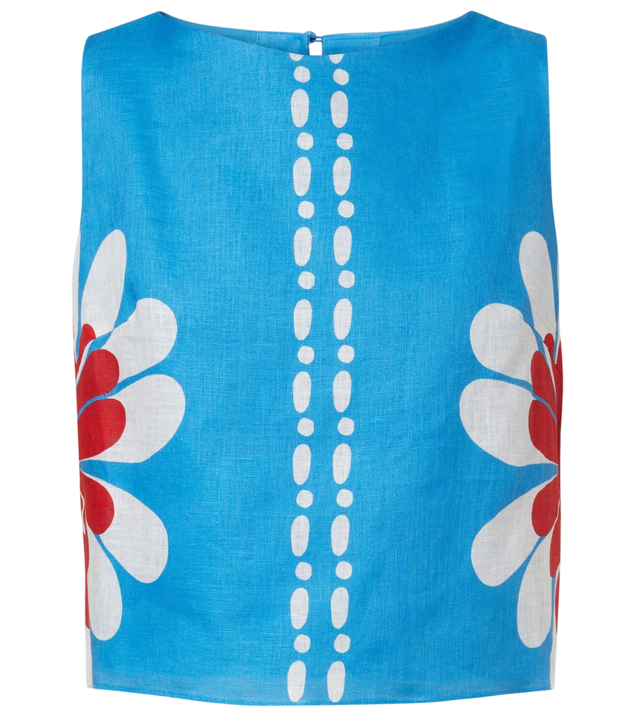 Top de lino floral Avelino de Cala de la Cruz