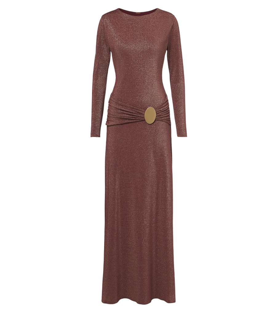 Robe longue en jersey lamé froncé Eres de Cala de la Cruz