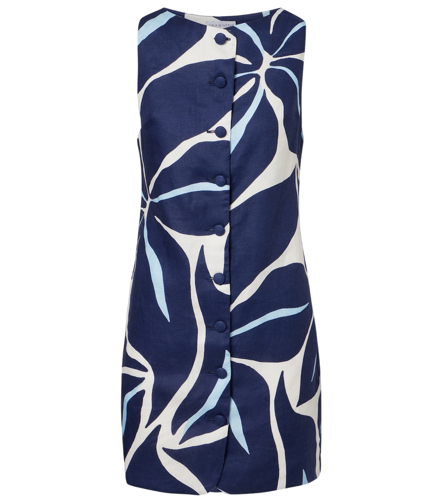 Cala de la Cruz Rhoda printed linen minidress