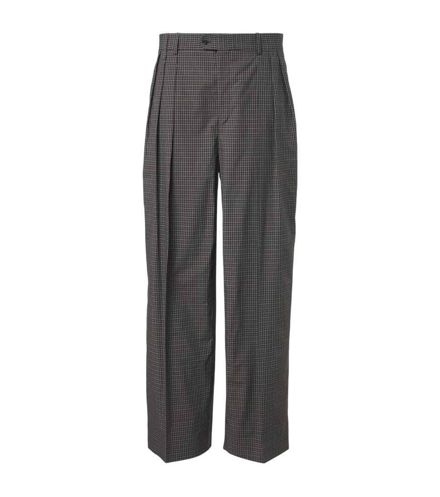 Calvin Klein Collection Baxter checked cotton wide-leg pants
