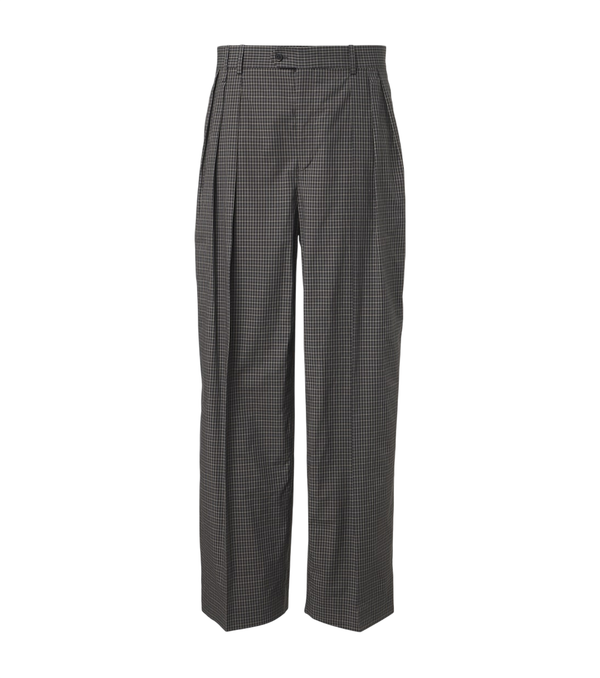 Calvin Klein Collection Baxter checked cotton wide-leg pants