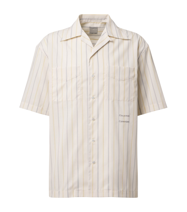 Calvin Klein Collection Nathaniel striped bowling shirt