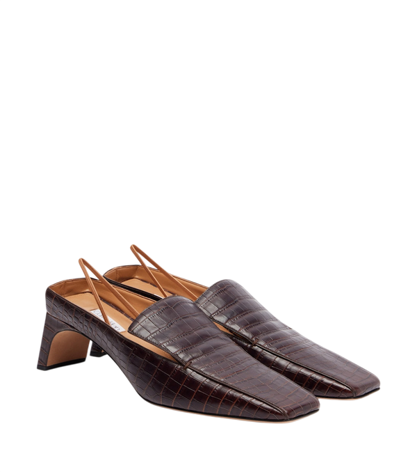 Calvin Klein Collection Sapatos de salto slingback Tilda em couro com efeito crocodilo