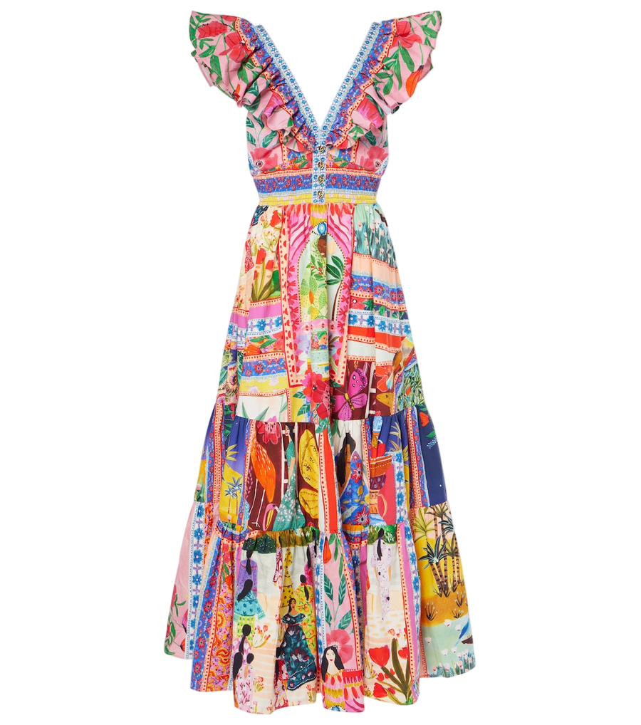 Camilla Embellished cutout cotton maxi dress