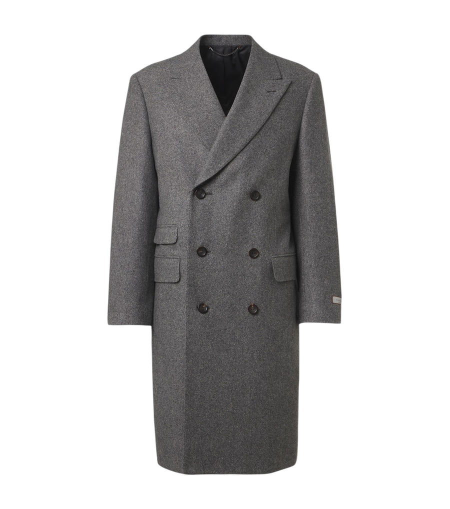 Canali Double-breasted wool and silk coat