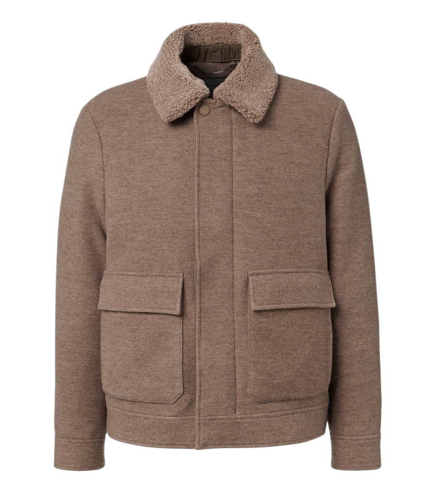 Canali Shearling-trimmed wool and cashmere jacket