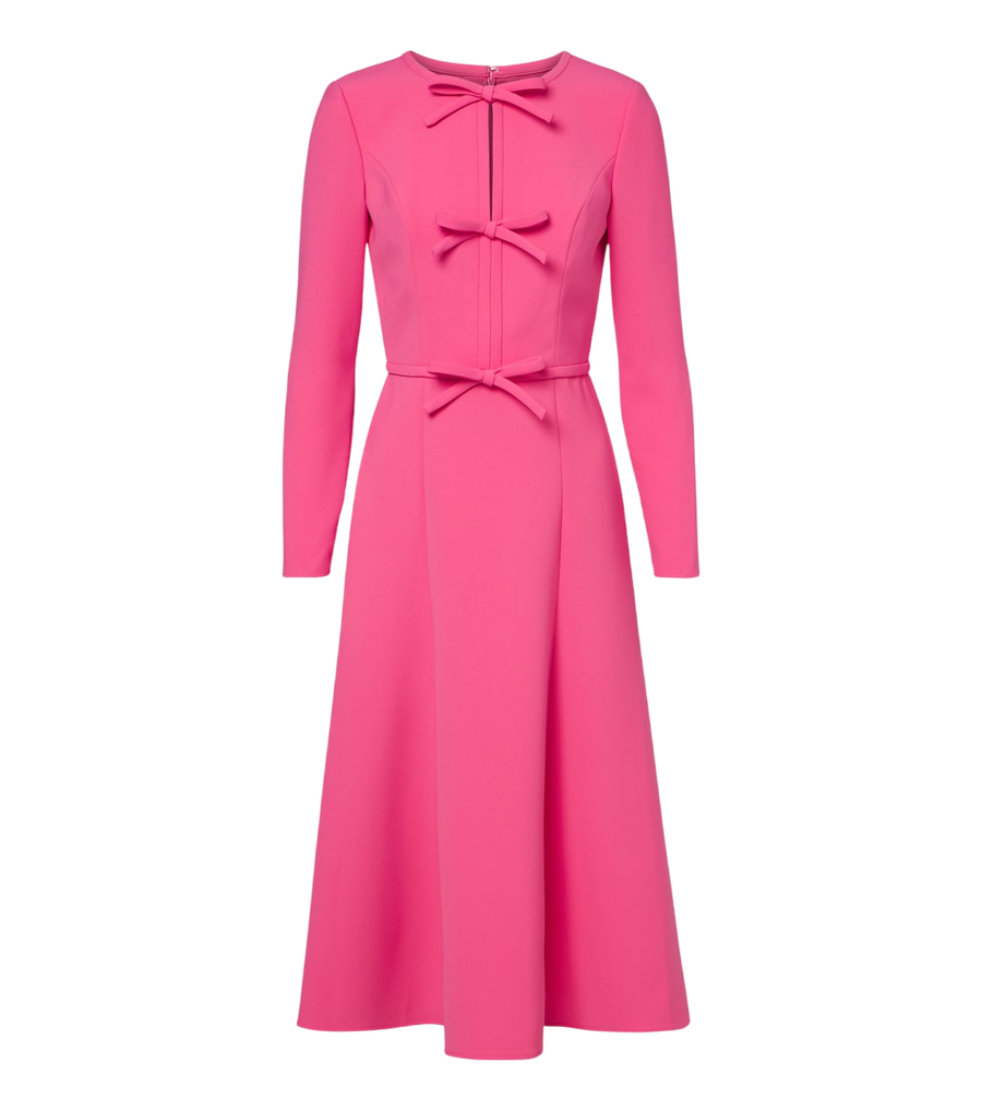 Vestido midi de crepé con detalle de lazo de Carolina Herrera