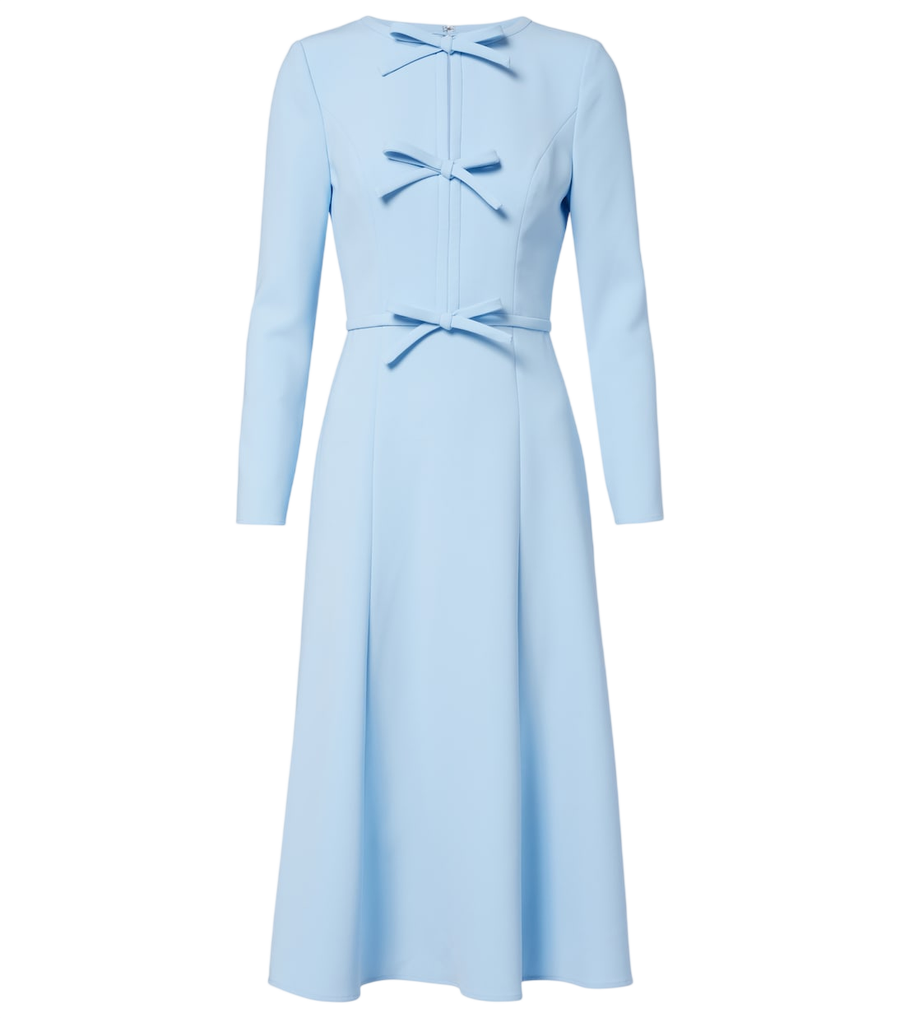 Vestido midi de crepé con detalle de lazo de Carolina Herrera