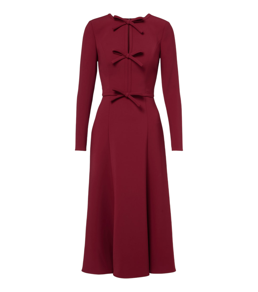 Vestido midi de crepé con detalle de lazo de Carolina Herrera