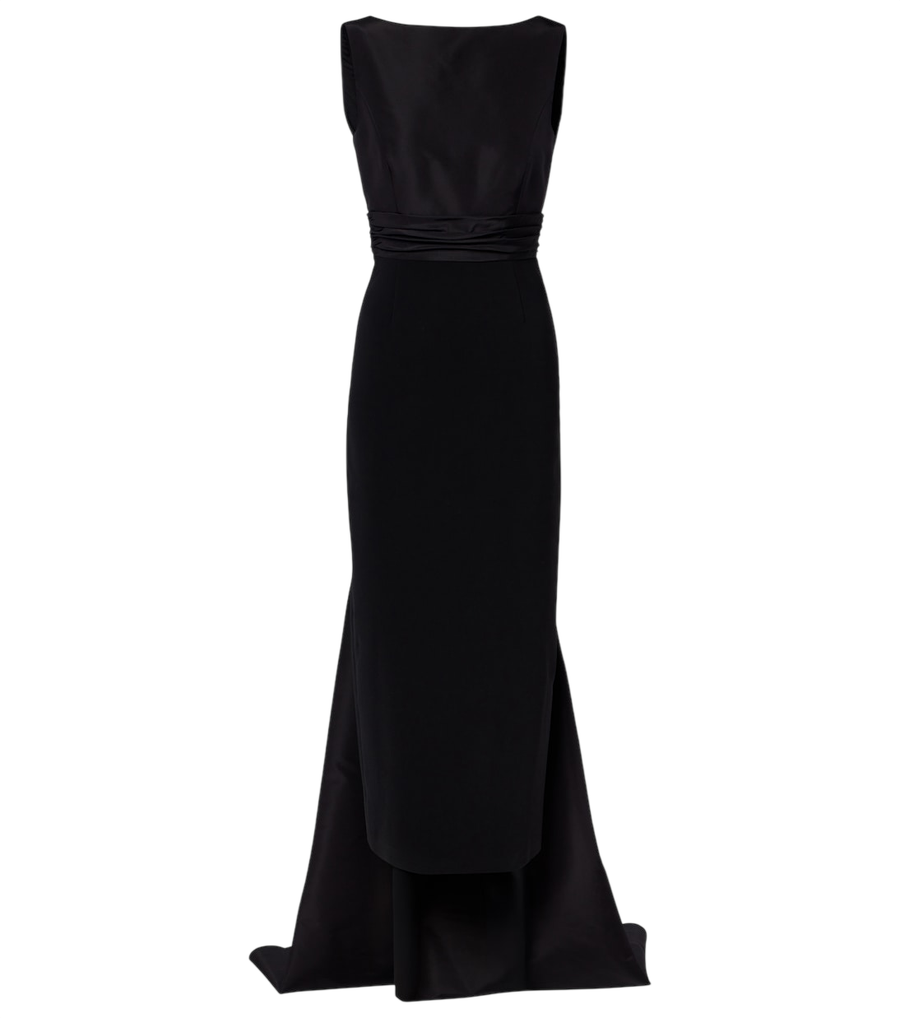 Robe longue en faille garnie de satin avec nœud Carolina Herrera