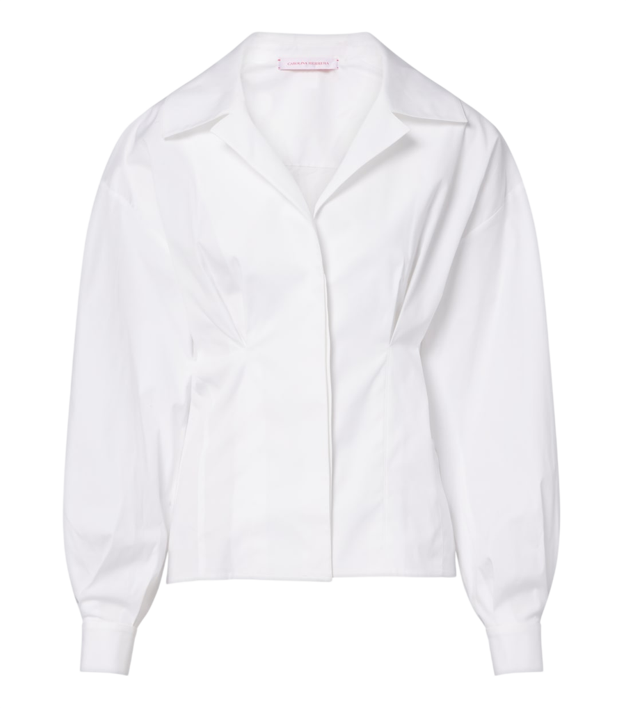 Camisa de popelina de mezcla de algodón de Carolina Herrera