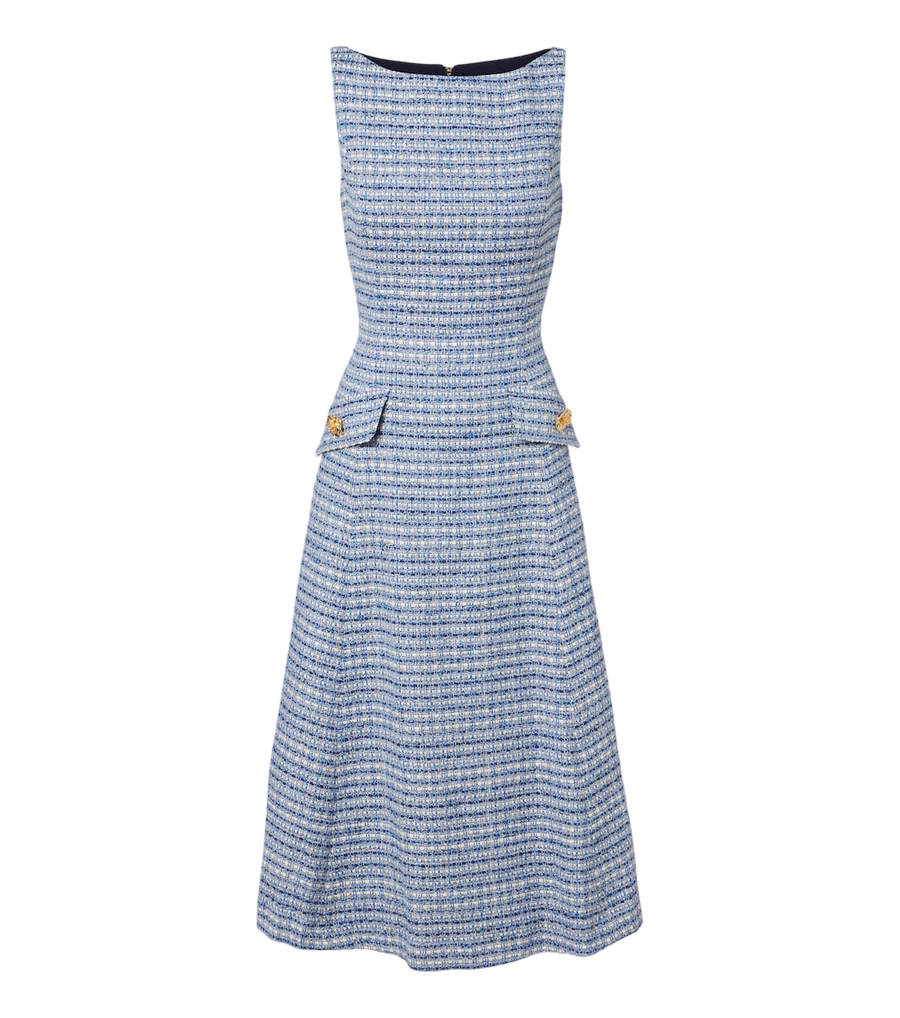 Robe midi en tweed de mélange de coton Carolina Herrera