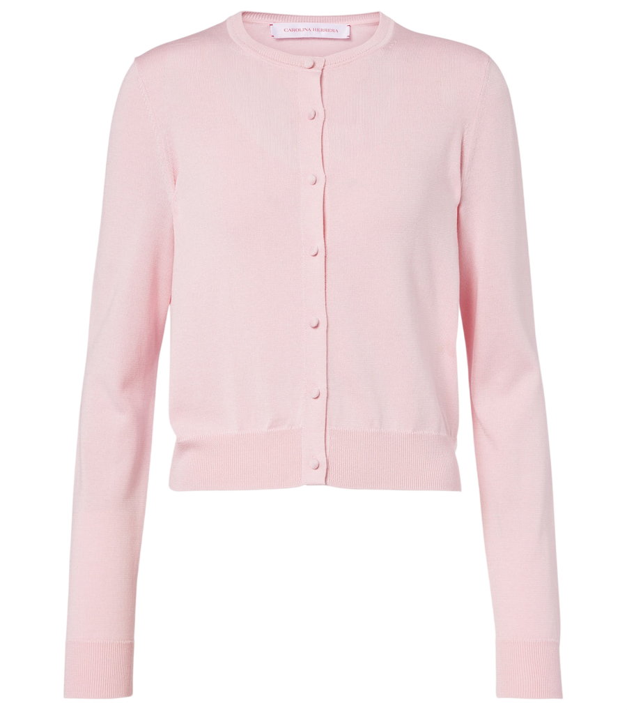 Carolina Herrera Cropped silk and cotton cardigan