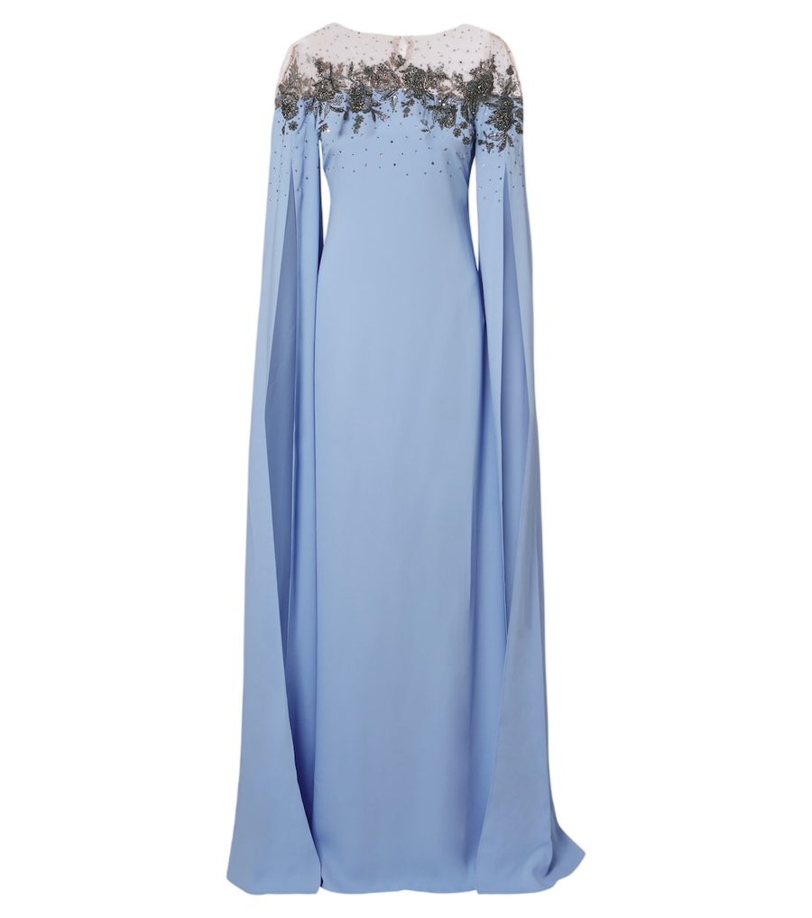 Vestido de crepé adornado de Carolina Herrera