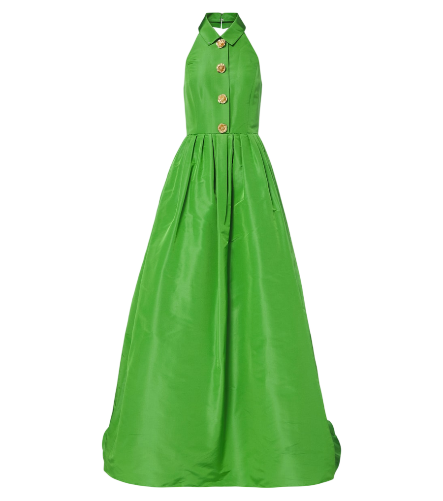 Carolina Herrera Embellished pleated silk gown