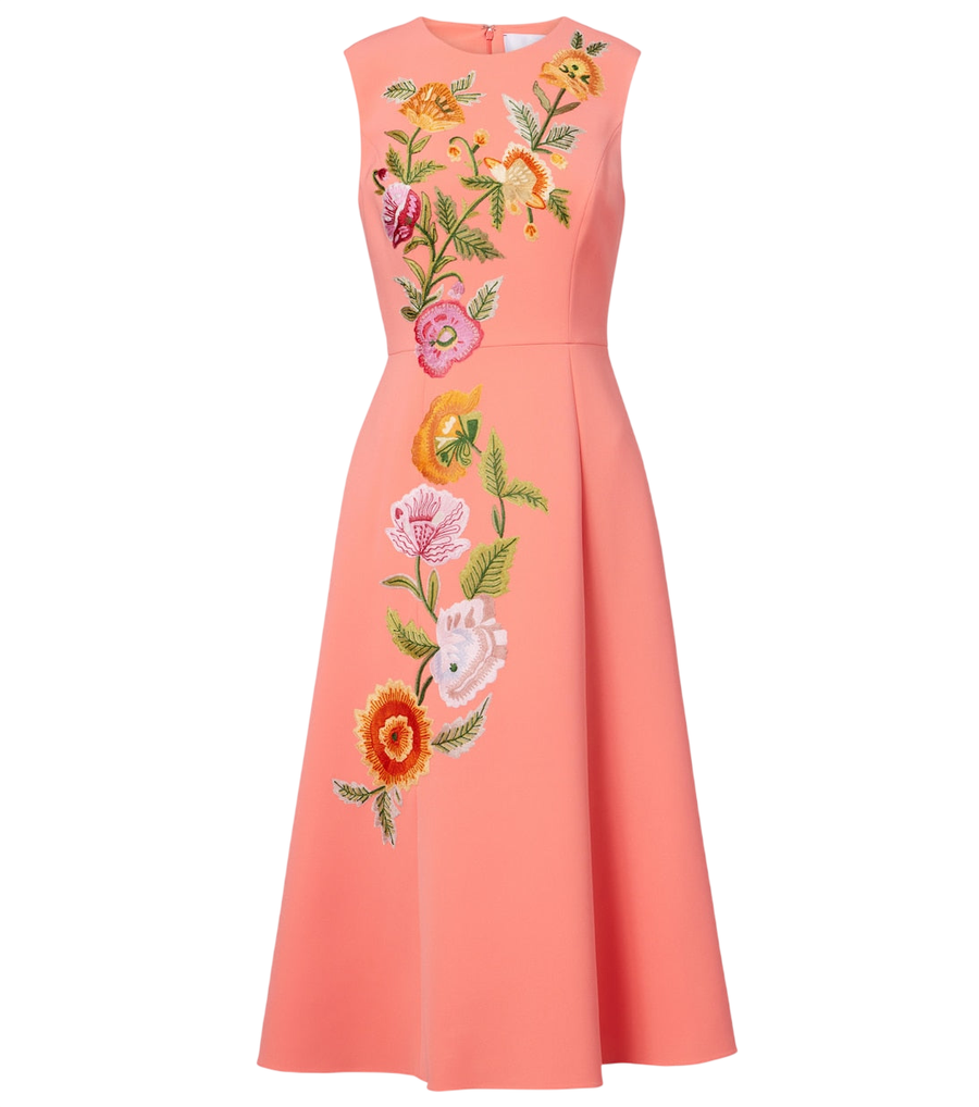 Carolina Herrera Embroidered floral cocktail dress