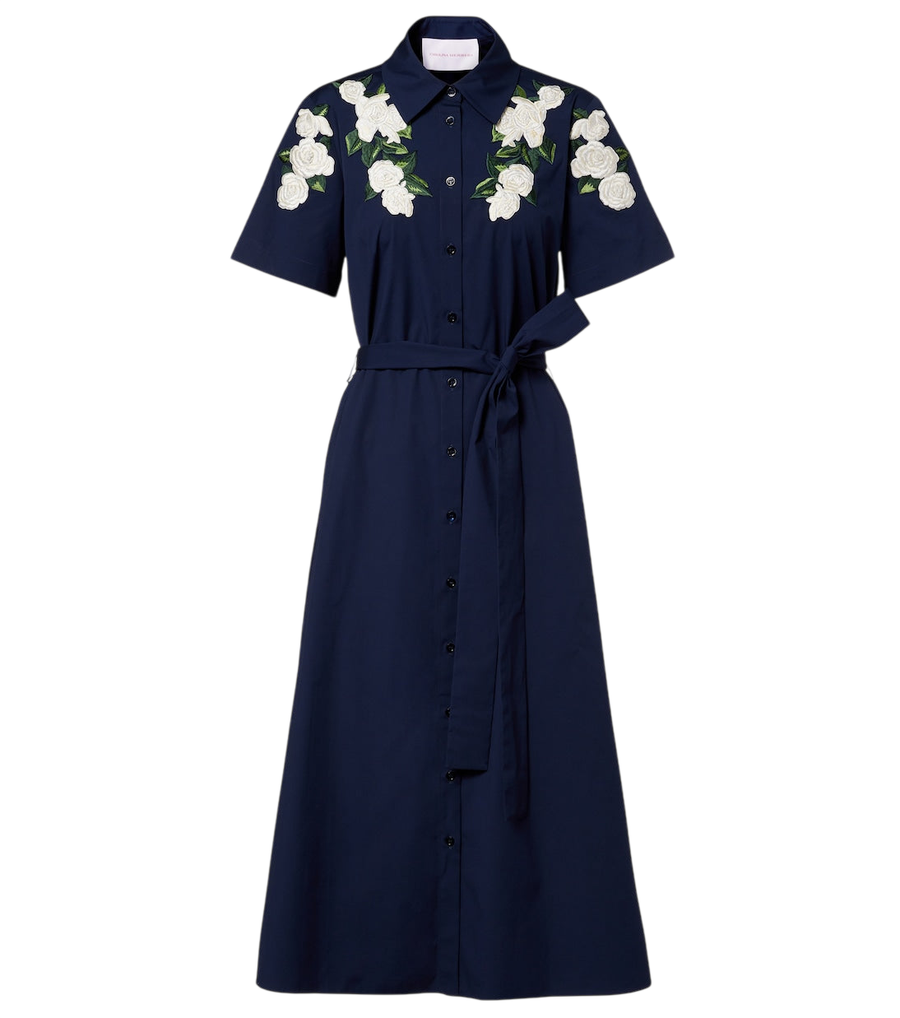 Vestido camisero de Carolina Herrera en mezcla de algodón con estampado floral