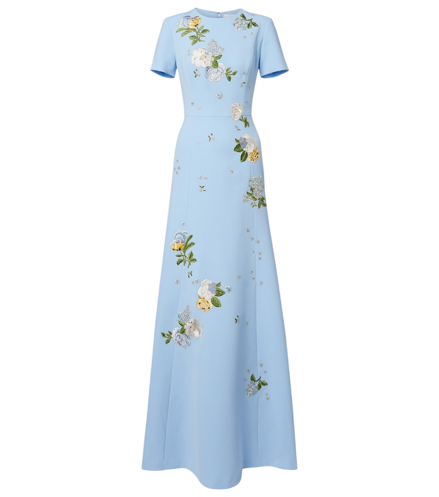 Carolina Herrera Vestido de noite com bordado floral