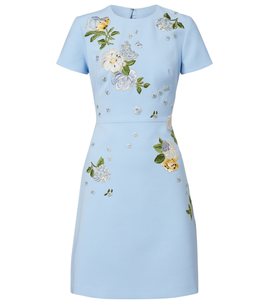 Minivestido bordado con flores de Carolina Herrera