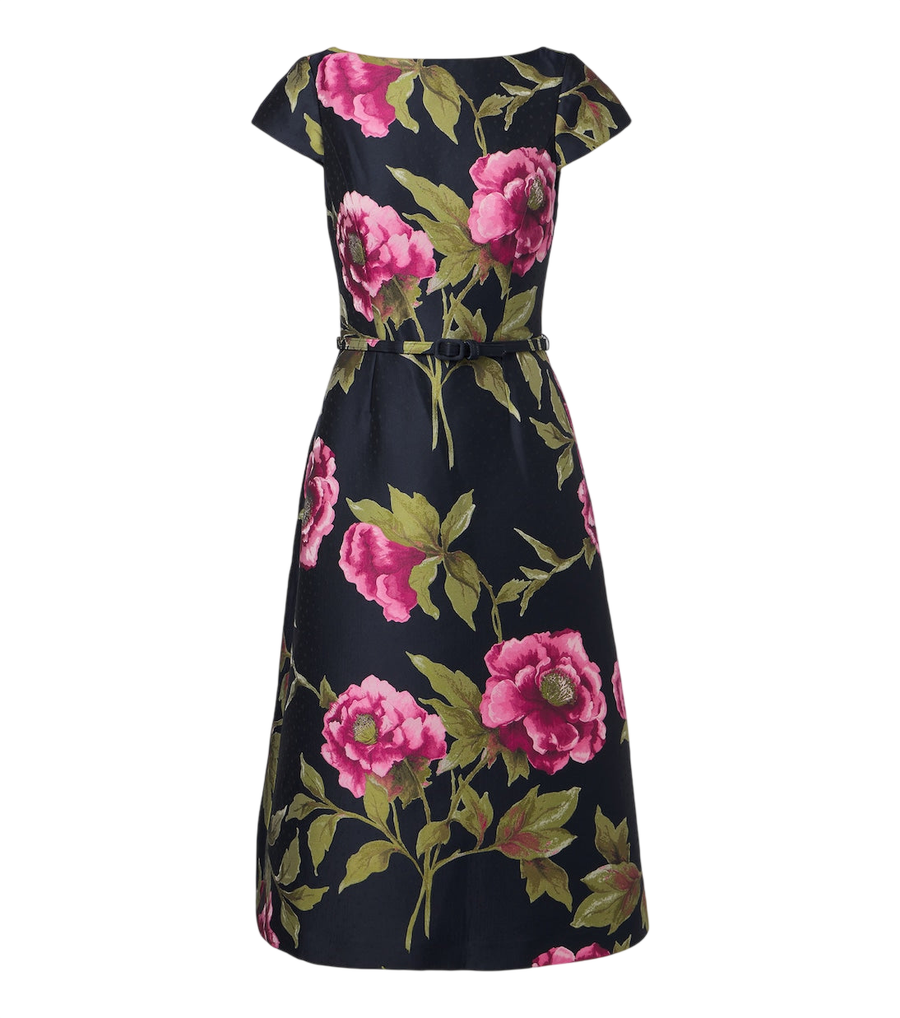 Carolina Herrera Abito midi in jacquard floreale