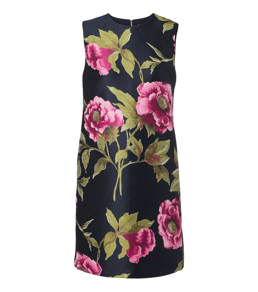 Robe droite en jacquard floral Carolina Herrera