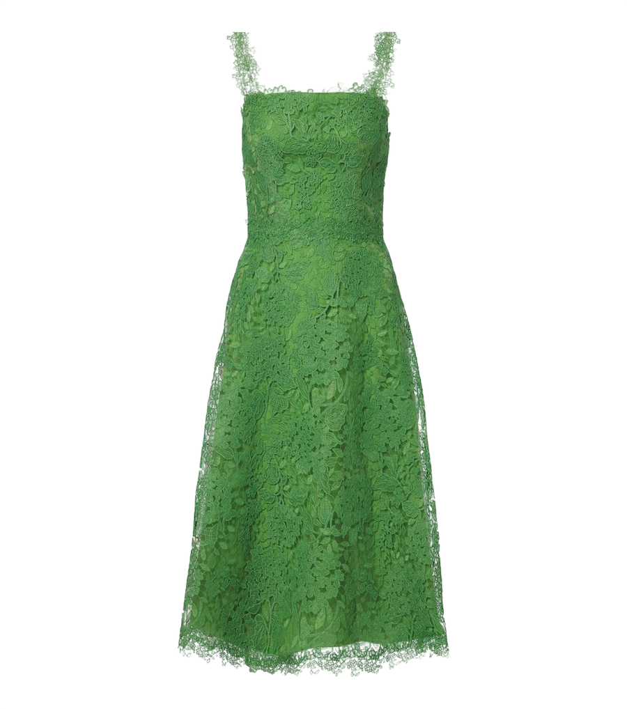 Vestido midi de encaje floral de Carolina Herrera