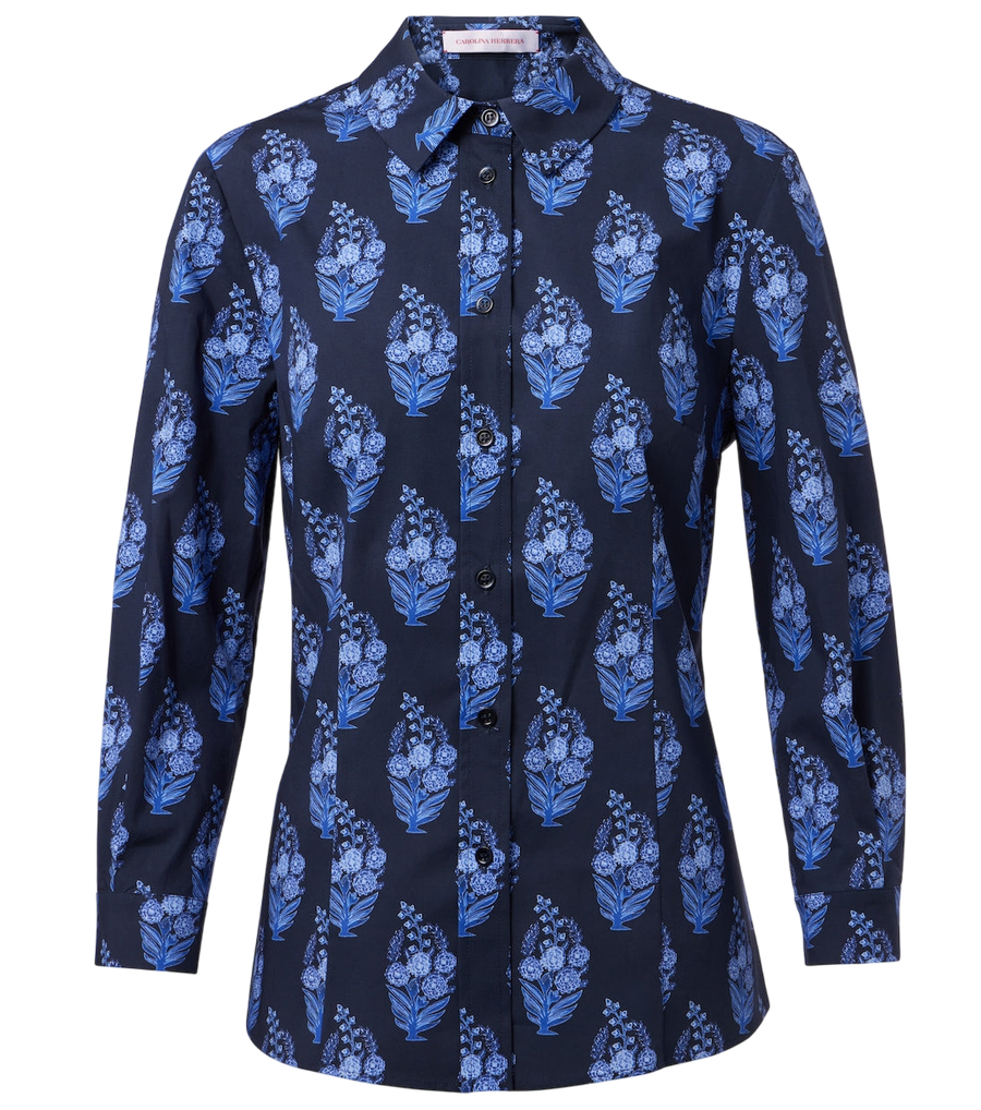 Camisa de mezcla de algodón con estampado floral Icon de Carolina Herrera