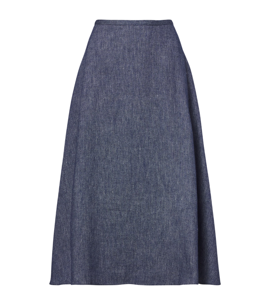Gonna midi in misto lino, lana e seta Carolina Herrera
