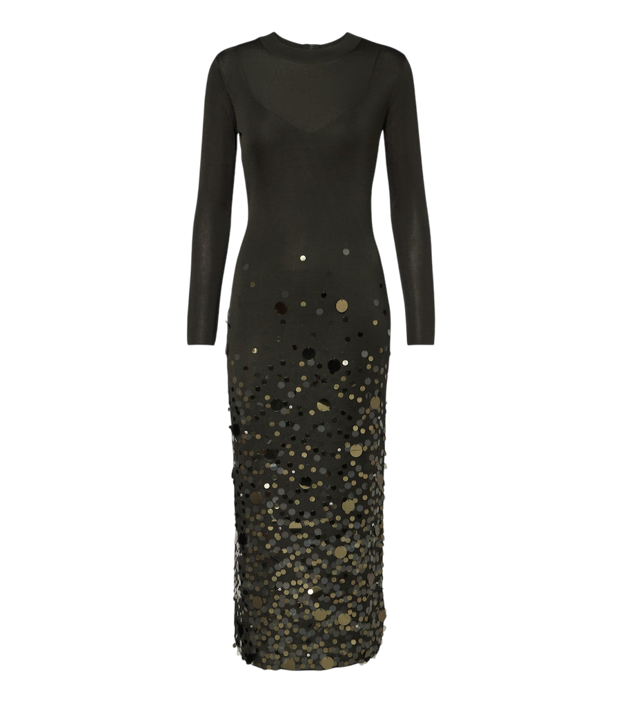 Vestido midi de punto con lentejuelas de Carolina Herrera