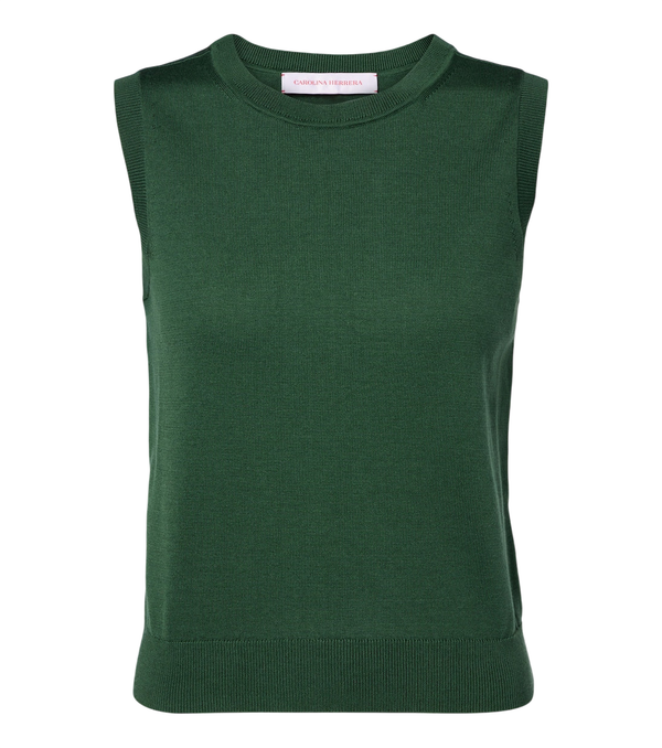 Carolina Herrera Silk and cotton tank top
