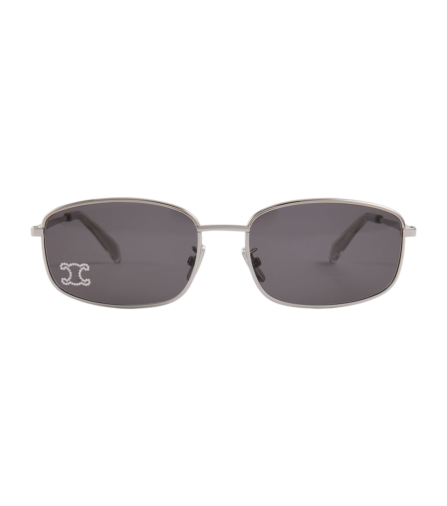 Celine Eyewear Triomphe Rhinestone 02 rectangular sunglasses