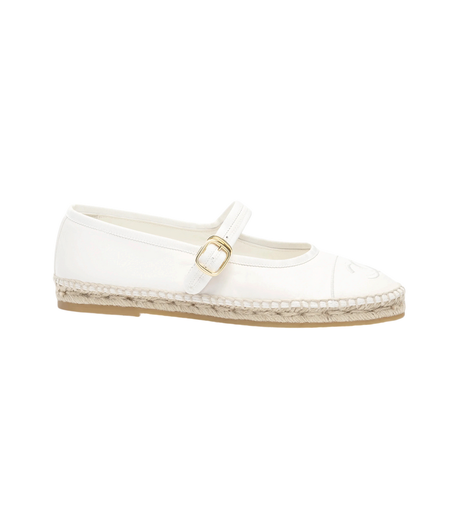Chanel Mary Janes Lambskin  White