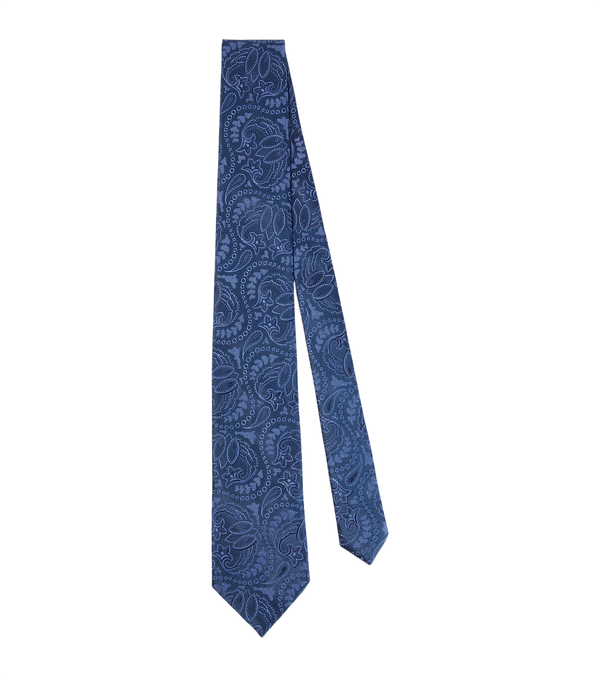 Charvet Gravata de seda jacquard com estampa paisley