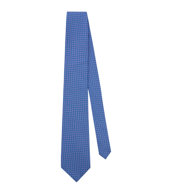 Charvet Gravata de seda jacquard com estampa de bolinhas