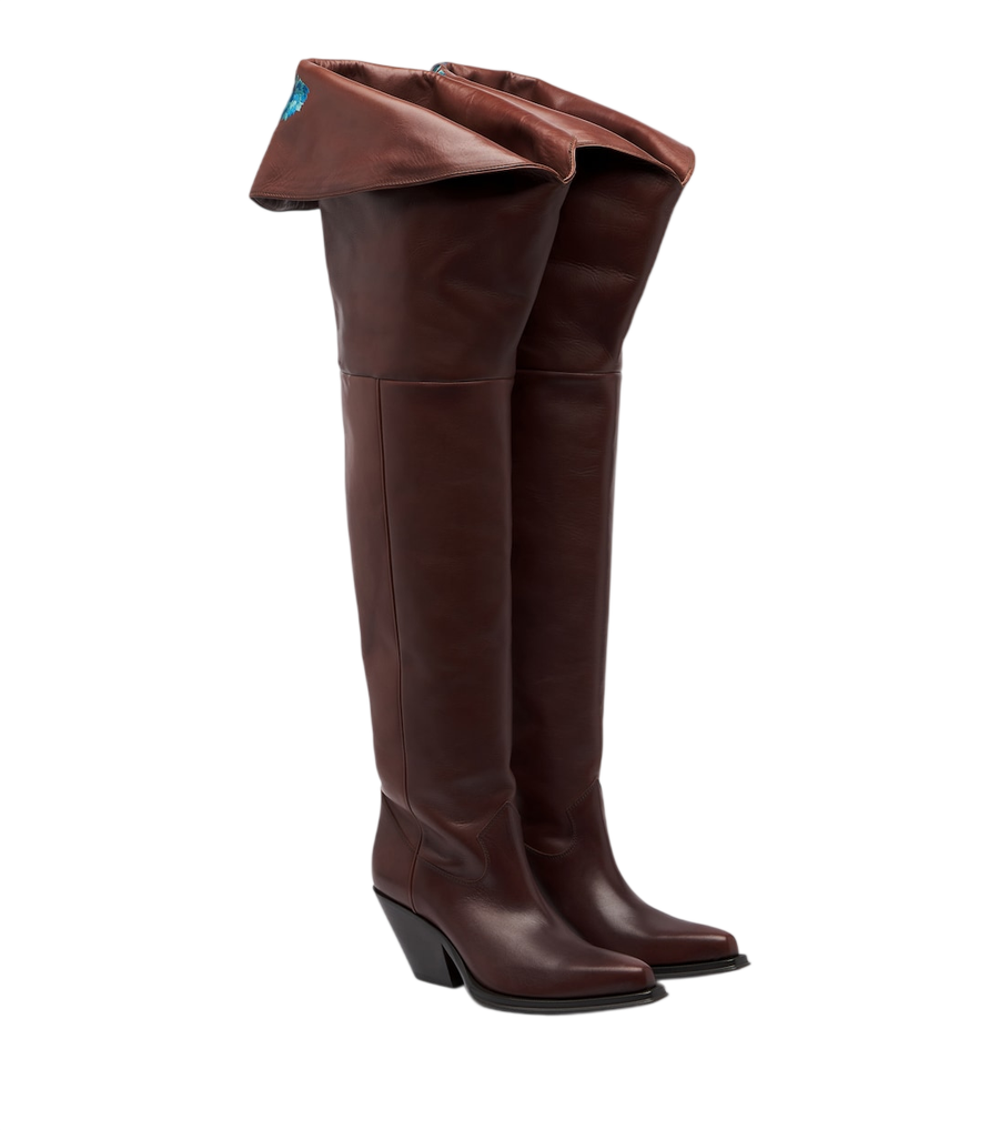 Chloé Azelan floral leather over-the-knee boots