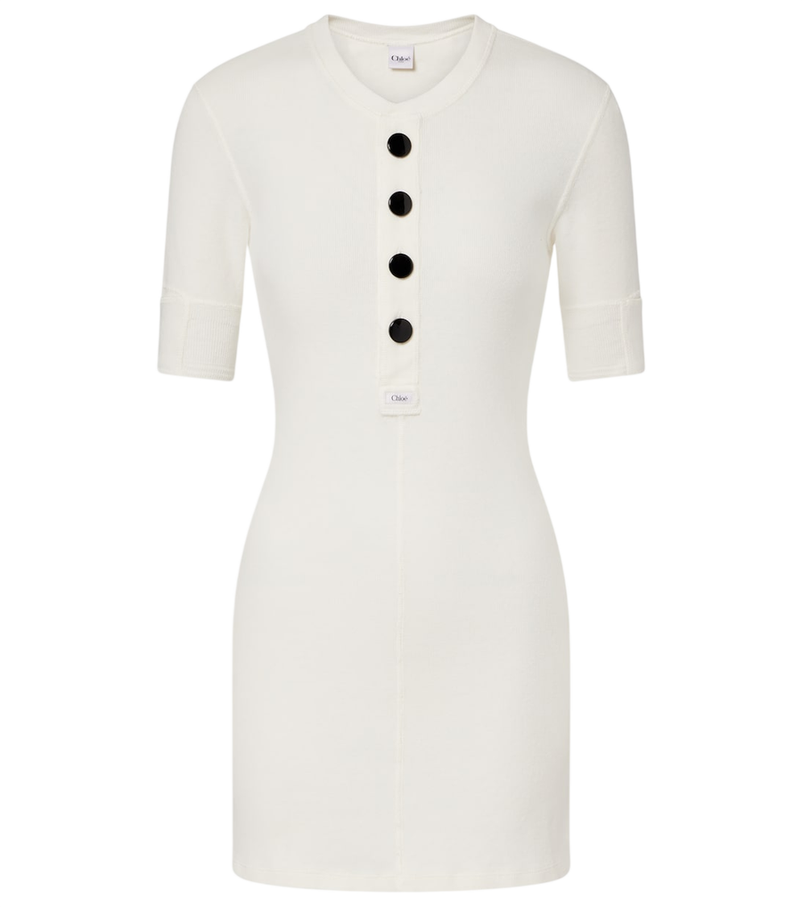Robe chemise en jersey de coton Chloé