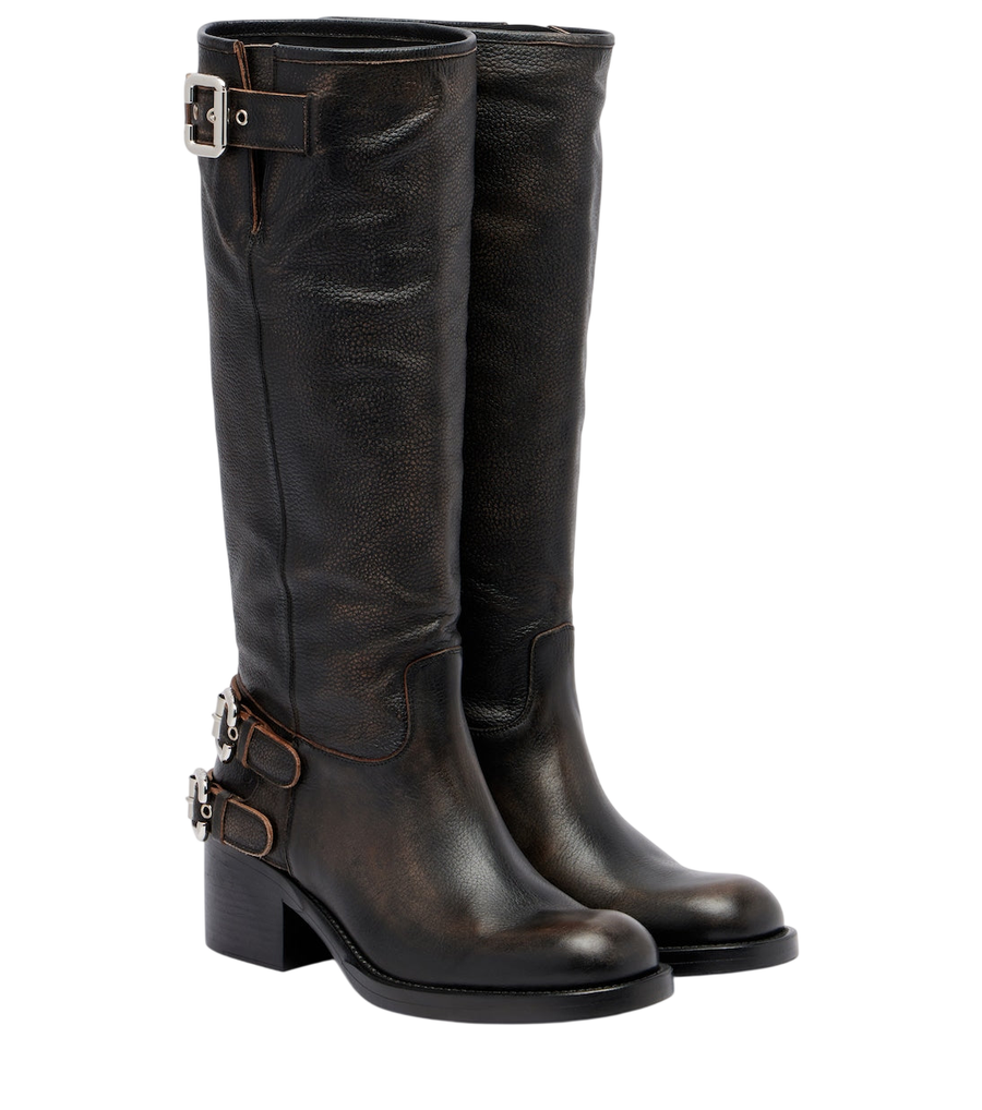 Chloé Dakota leather knee-high biker boots