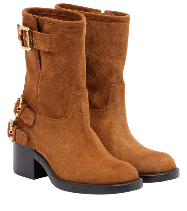 Chloé Dakota suede biker boots