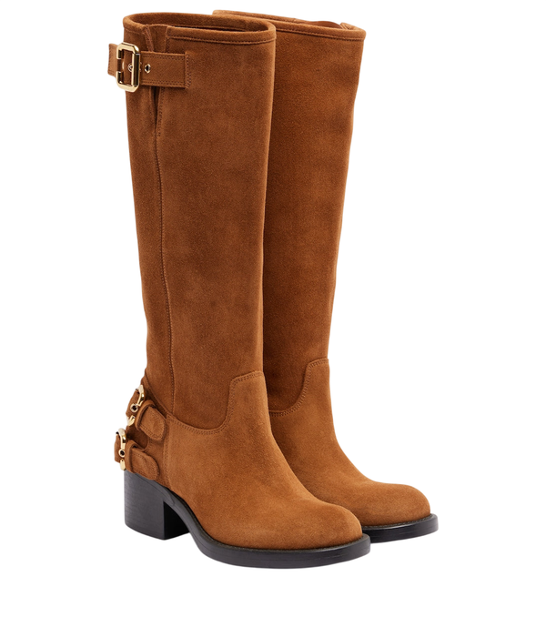 Chloé Dakota suede biker boots