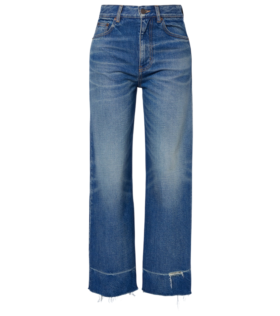 Chloé Distressed cropped wide-leg jeans