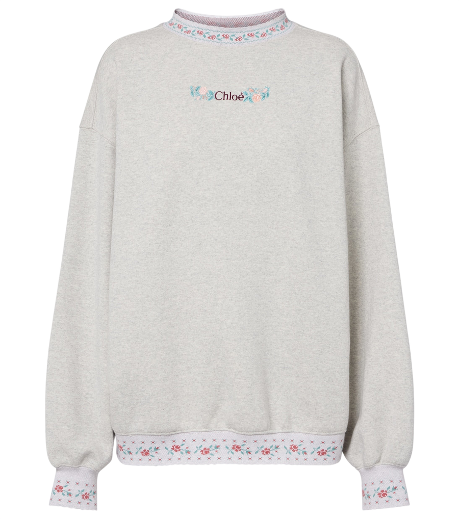 Sudadera Chloé de punto de algodón bordado