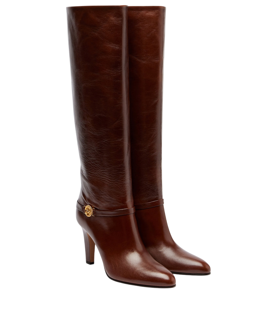 Chloé Eve 85 leather knee-high boots