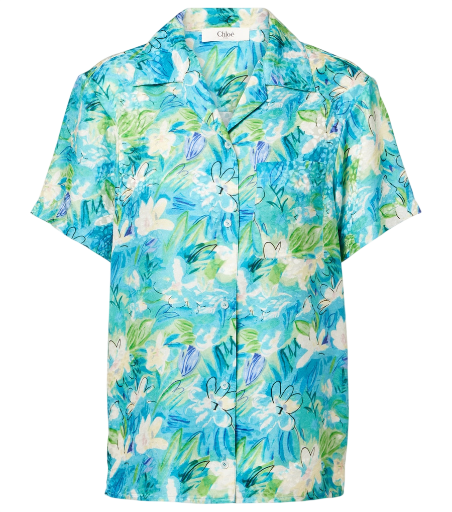 Chemise style bowling Chloé en mélange de coton à motif floral