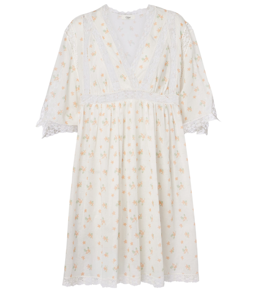 Minirobe en voile de coton à fleurs Chloé