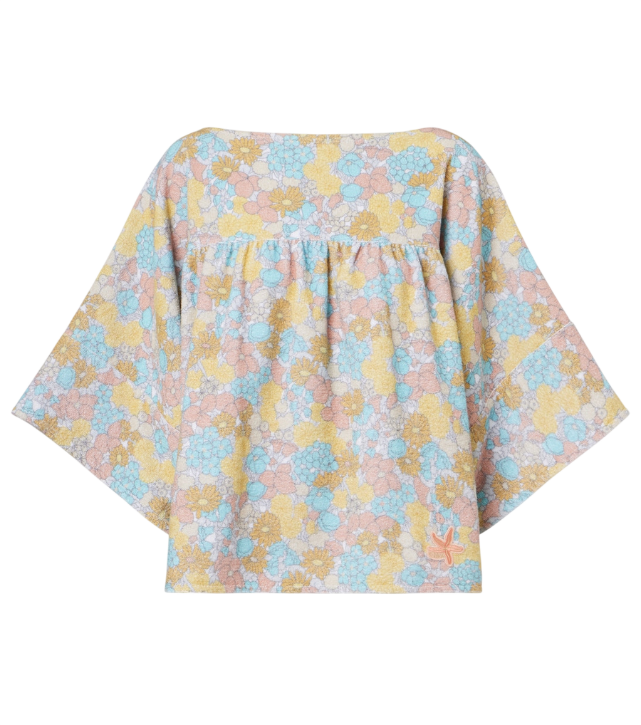 Chloé Floral gathered cotton top