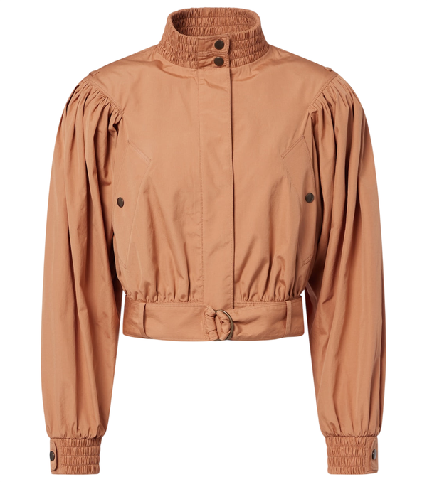 Chloé Gathered belted cotton poplin jacket