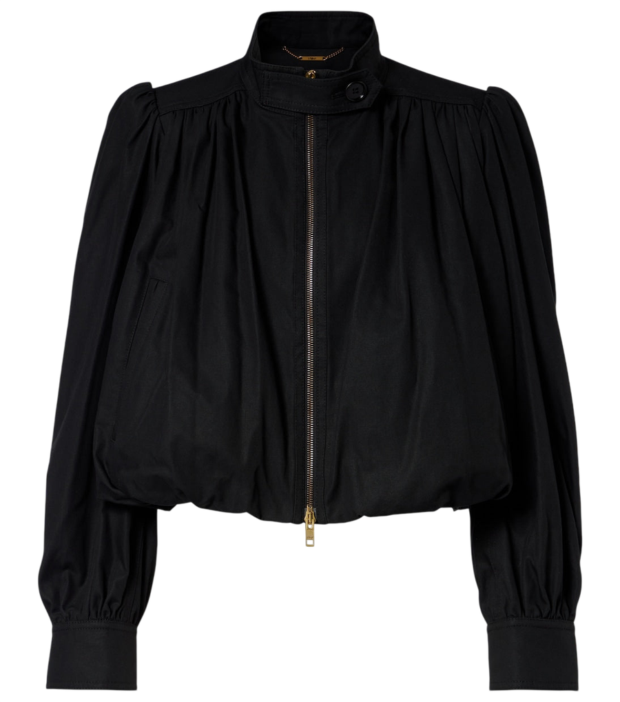 Chloé Gathered cotton canvas jacket