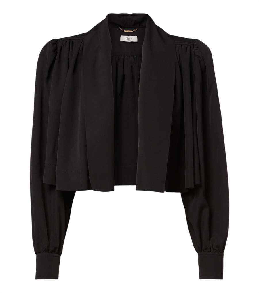 Chloé Gathered cropped faille jacket