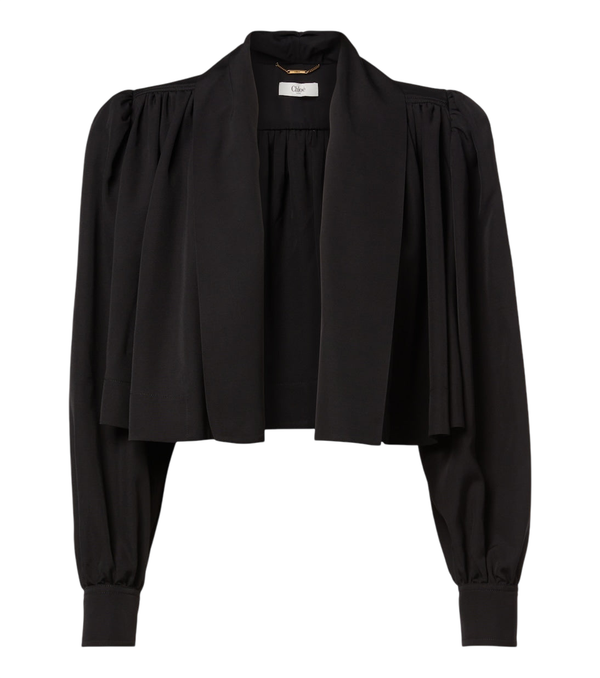 Chloé Gathered cropped faille jacket